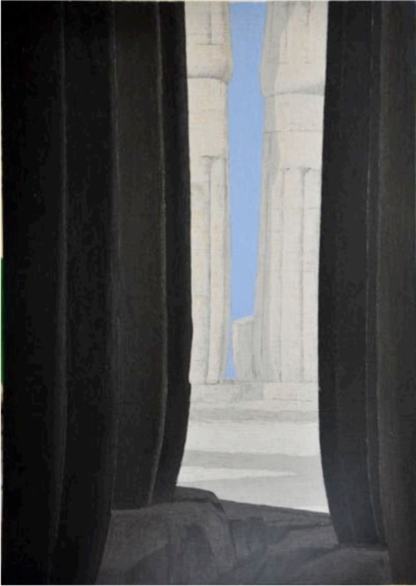 Columns 6, 2019 — Oil and oil bars on canvas.